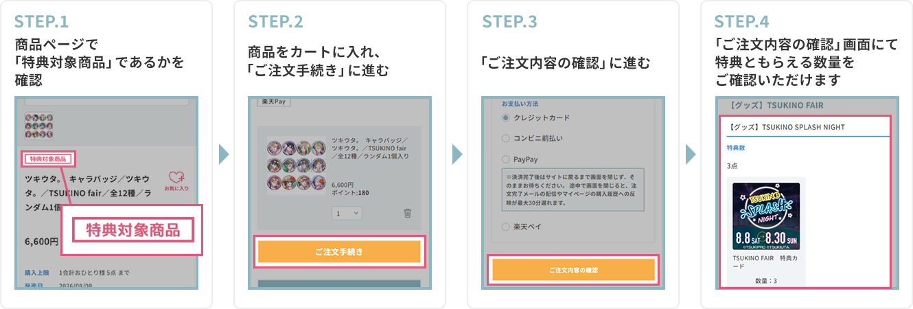 特典がもらえるかどうかの確認方法