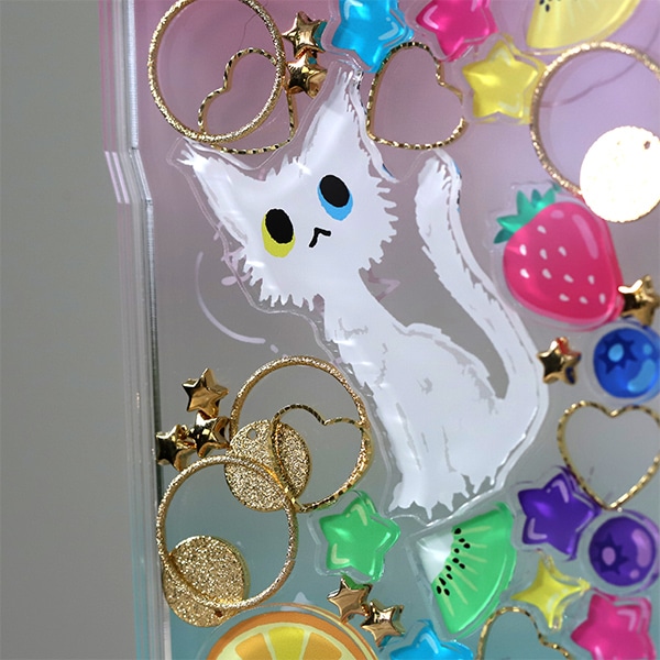星やハート型のパーツも見つけたので入れてみました♪かわいいです ※ねこちゃんは販促品の為、付属しません