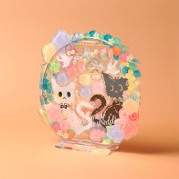 5×7cm（厚み3mm）のものであれば２キャラ入れる事ができます♥ ※形状により入らない場合もございますので、セット可能範囲をよくご確認ください。 ※ねこちゃんは販促品の為、付属しません
