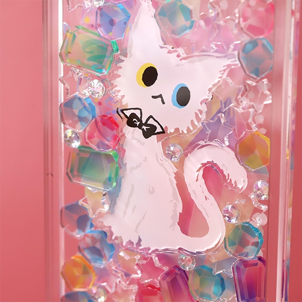 装飾パーツぎゅうぎゅうに入ります♪鉱石モチーフなのでラインストーンとの相性も抜群！ ※ねこちゃんは販促品の為付属しません。