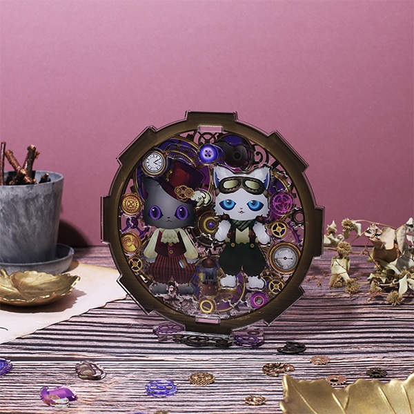 5×7㎝程度のアクスタであれば、2つ並べて飾ることもできます♪ ※ねこちゃんは販促品のため付属しておりません。