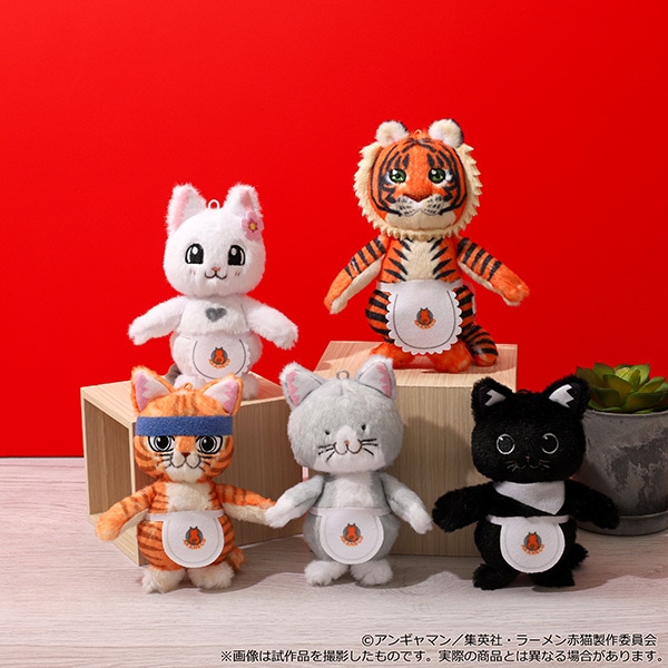 バンダイナムコ ラーメン赤猫 ぬいぐるみセット 5体 ラーメン赤猫 ぬいぐるみマスコット／クリシュナ: ぬいぐるみ