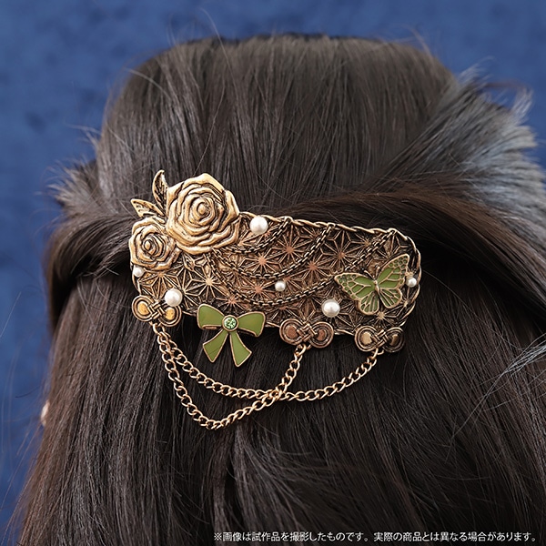 flower  heart〜猫ちゃん　ロングバレッタ 悪魔執事と黒い猫 ヘアバレッタ／ハナマル: ファッション