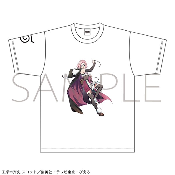 【未使用】NARUTO疾風伝①　Tシャツ　ピンク サイズＬ NARUTO－ナルト－ 疾風伝 Tシャツ／春野サクラ 忍伝冒険譚