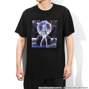 エヴァンゲリオン　Tシャツ／綾波レイ（ロングヘア）（黒、フリーサイズ）、ぱちんこシン・エヴァンゲリオン
