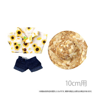 Petit la vie　アロハコーデセット／ホワイト　10cmぬいぐるみ用