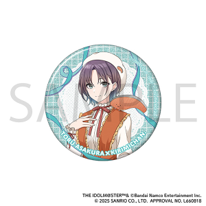 アイドルマスター シャイニーカラーズ　グリッター缶バッジ／浅倉 透×KIRIMIちゃん.　サンリオキャラクターズ