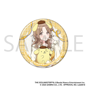 アイドルマスター シャイニーカラーズ　グリッター缶バッジ／市川雛菜×ポムポムプリン　サンリオキャラクターズ