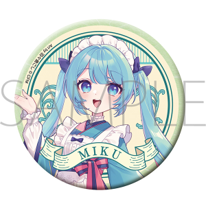 初音ミクシリーズ　缶バッジ／A　初音ミク　和風喫茶