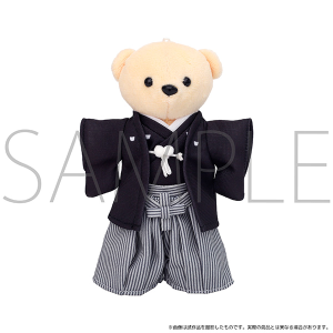 くまめいと　紋付袴　黒　ぬいぐるみ用衣装