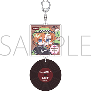 文豪ストレイドッグス　レコード風アクリルキーホルダー／中原中也　ぱすてるぽっぷ