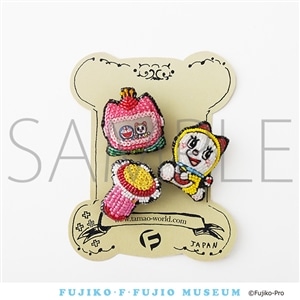 刺繍ミニブローチ ドラミ＆タイムマシン＆スモールライト　藤子・F・不二雄ミュージアム
