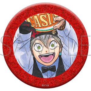 ブラッククローバー　グリッター缶バッジ／アスタ