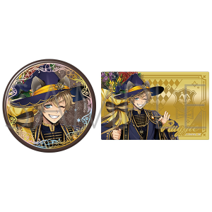 ディズニー ツイステッドワンダーランド　オーロラ箔押し缶バッジ＆メタルカードセット　ブルームバースデーver.／ラギー・ブッチ【受注生産商品】