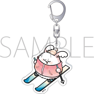 まお　アクリルキーホルダー／スキーうさまおくん