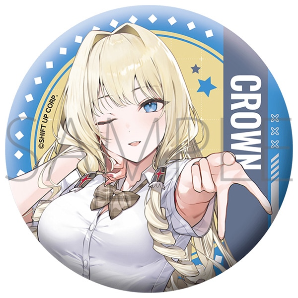 グリッター缶バッジ／クラウン　勝利の女神：NIKKE × 東京ドームシティ アトラクションズ 『遊園地を奪還せよ、指揮官！』 事後通販