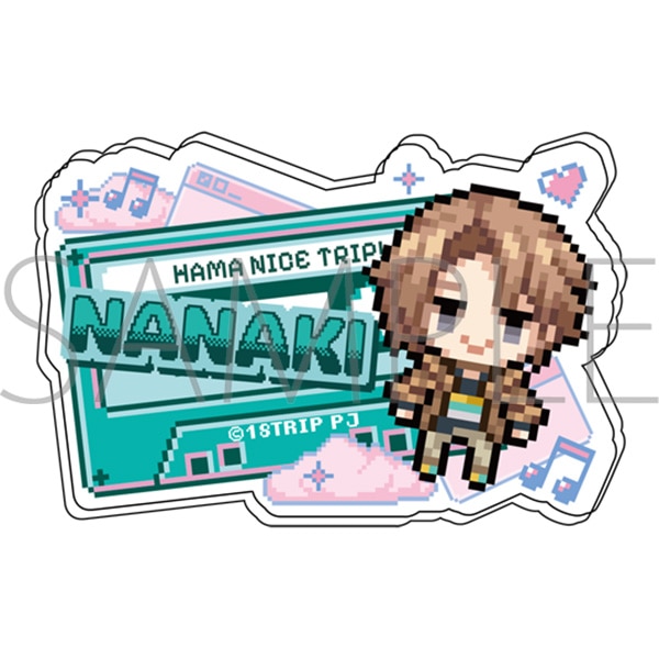 18TRIP　お名前アクリルバッジ／斜木 七基　ドットイラスト