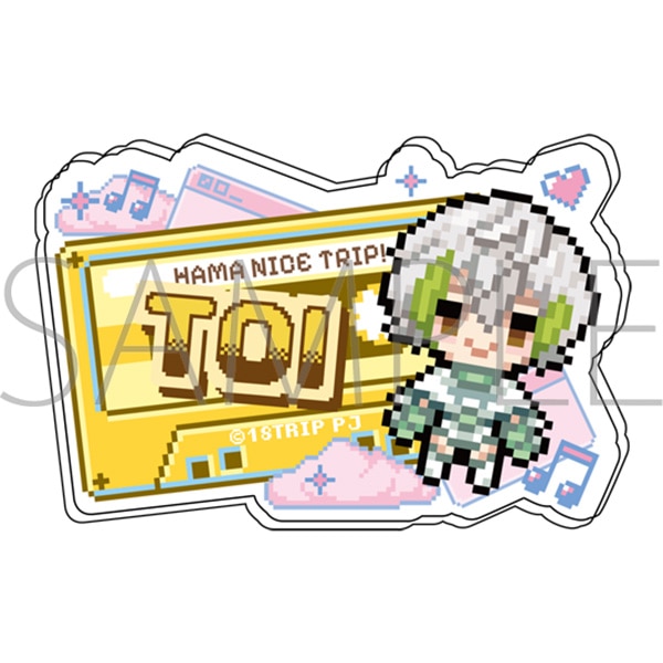 18TRIP　お名前アクリルバッジ／白光 糖衣　ドットイラスト
