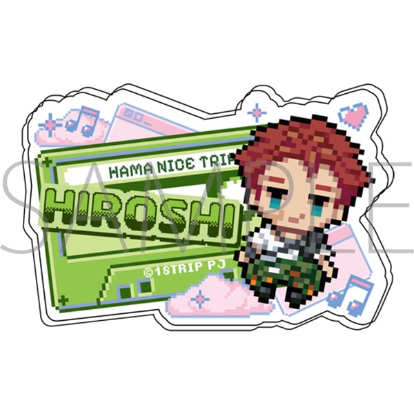 18TRIP　お名前アクリルバッジ／岩渕 ダニエル 比呂士　ドットイラスト