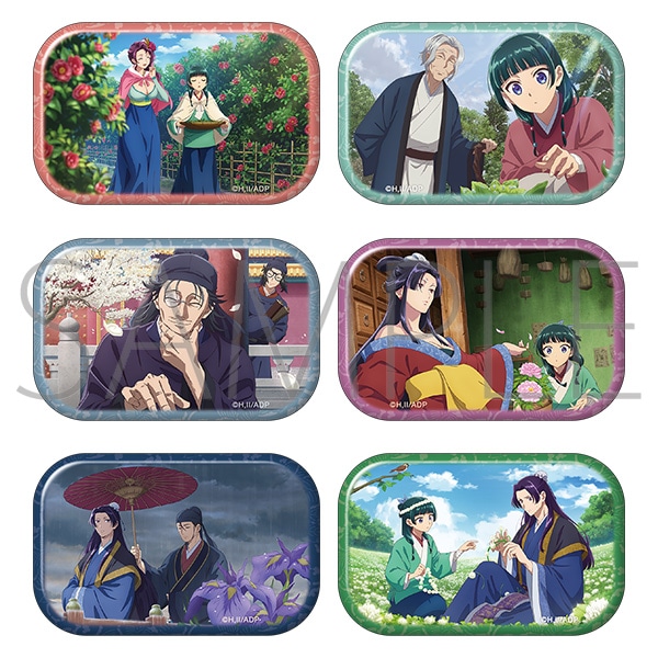 薬屋のひとりごと　スクエア缶バッジコレクション／椿、ふきのとう、ハクモクレン、牡丹、花菖蒲、シロツメクサ