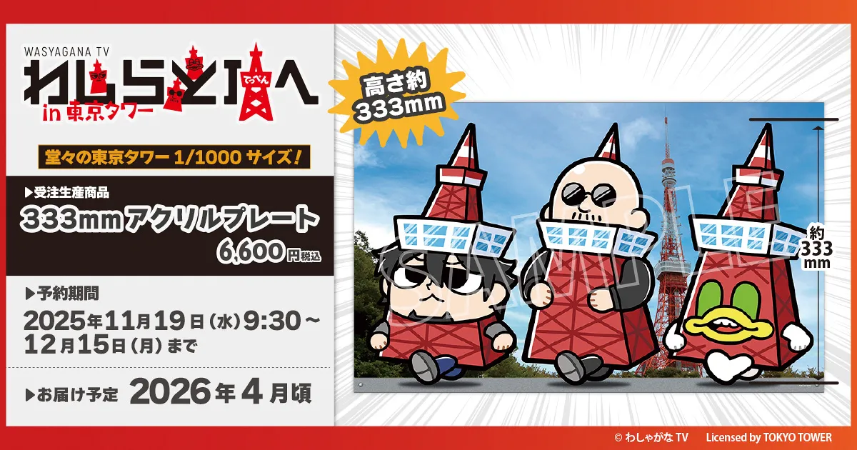 マフィア梶田と中村悠一の「わしゃがなTV」　333mmアクリルプレート（受注生産商品）